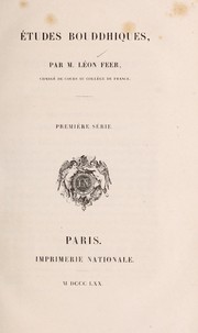 Front cover of E tudes bouddhiques ... by Le on Feer
