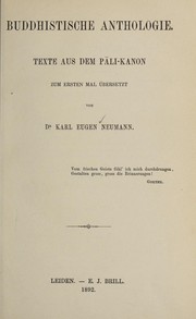 Cover of Buddhistische Anthologie by Karl Eugen Neumann