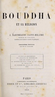 Cover of Le Bouddha et sa re ligion by J. Barthélemy Saint-Hilaire