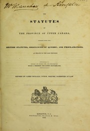 Front cover of The statutes of the province of Upper Canada [1792-1831] by Ontario.
