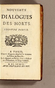 Cover of Nouveaux dialogues des morts by Bernard Le Bovier de Fontenelle