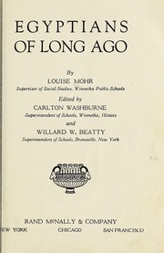 Cover of Egyptians of long ago by Louise Maud Mohr