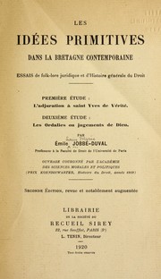 Front cover of Les ide es primitives dans la Bretagne contemporaine by E. Jobbe -Duval