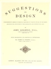 Cover of Suggestions in design by John Leighton