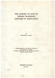 Front cover of The concept of love in Thomas Traherne's Centuries of Meditations by Malcolm M. Day