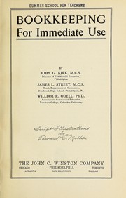 Cover of Bookkeeping for immediate use by John George Kirk