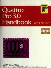 Front cover of Quattro pro 3.0 handbook by Mary V. Campbell