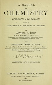 Front cover of A manual of chemistry by Arthur P. Luff