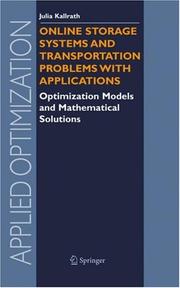 Front cover of Online Storage Systems and Transportation Problems with Applications by Julia Kallrath