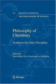 Front cover of Philosophy of chemistry by Davis Baird