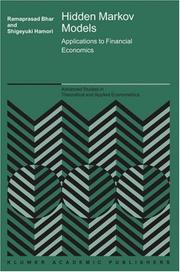 Cover of Hidden Markov models by Ramaprasad Bhar