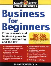Cover of Business for beginners by Frances McGuckin