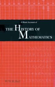 Cover of A short account of the history of mathematics by W. W. Rouse Ball