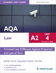 Cover of Aqa A2 Law by Ian Yule
