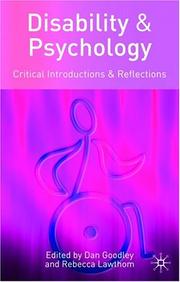Cover of Disability and psychology by Dan Goodley