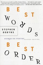 Cover of Best words, best order by Stephen Dobyns