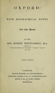 Cover of Oxford by Robert Montgomery