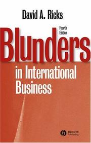 Cover of Blunders in international business by David A. Ricks