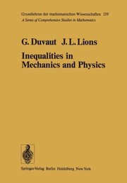 Front cover of Inequalities In Mechanics And Physics by G. Duvant