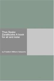Front cover of Thus Spake Zarathustra A book for all and none by Friedrich Nietzsche