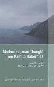Cover of Modern German Thought From Kant To Habermas by Duncan Large