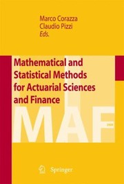 Front cover of Mathematical And Statistical Methods For Actuarial Sciences And Finance by Marco Corazza