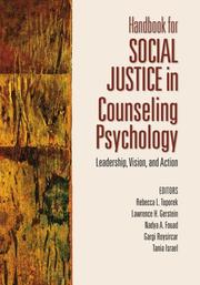 Front cover of Handbook for social justice in counseling psychology by Rebecca L. Toporek