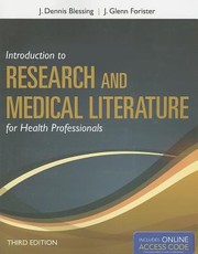 Front cover of Introduction To Research And Medical Literature For Health Professionals by J. Glenn Forister