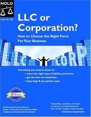 Cover of LLC or corporation? by Anthony Mancuso