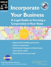 Front cover of Incorporate your business by Anthony Mancuso
