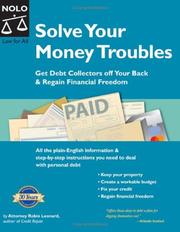 Cover of Solve your money troubles by Robin Leonard