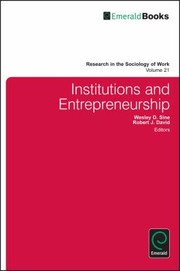 Front cover of Institutions And Entrepreneurship by Wesley D. Sine