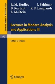 Cover of Lectures In Modern Analysis And Applications Iii by B. Kostant