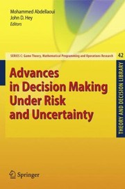 Front cover of Advances In Decision Making Under Risk And Uncertainty by John D. Hey