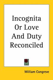 Front cover of Incognita or Love And Duty Reconciled by William Congreve
