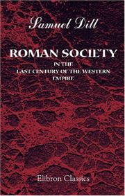 Cover of Roman society in the last century of the Western Empire by Samuel Dill