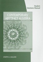 Cover of Contemporary Abstract Algebra Student Solutions Manual by Joseph A. Gallian