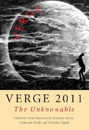 Front cover of Verge 2011 The Unknowable by Catherine Noske Anna MacDonald