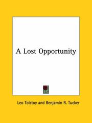 Cover of A Lost Opportunity by Лев Толстой