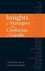 Front cover of Insights For Managers From Confucius To Gandhi by Donald Schnedeker