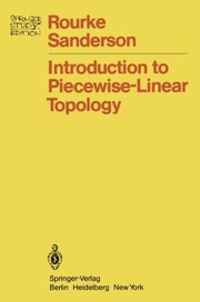 Front cover of Introduction To Piecewiselinear Topology by Colin P. Rourke