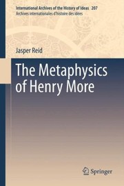 Front cover of The Metaphysics Of Henry More by Jasper Reid