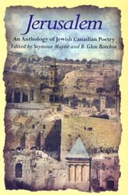 Cover of Jerusalem by Seymour Mayne