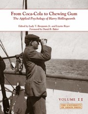 Cover of From Cocacola To Chewing Gum The Applied Psychology Of Harry Hollingworth Volume Ii by Alison Pelegrin