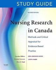 Front cover of Study Guide For Nursing Research In Canada Methods And Critical Appraisal For Evidencebased Practice by Cherylyn Cameron