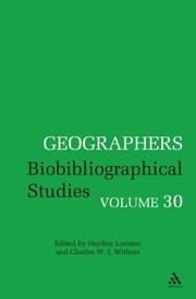 Cover of Geographers Biobibliographical Studies by Hayden Lorimer