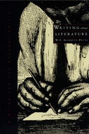 Front cover of Writing about literature by W. F. Garrett-Petts