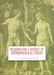 Cover of Readings for a history of anthropological theory by Erickson, Paul A.