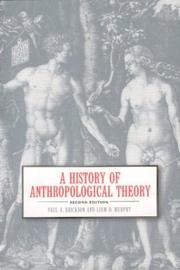 Cover of A History of Anthropological Theory, Fourth Edition by Erickson, Paul A.