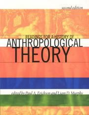 Cover of Readings for A history of anthropological theory by Erickson, Paul A.